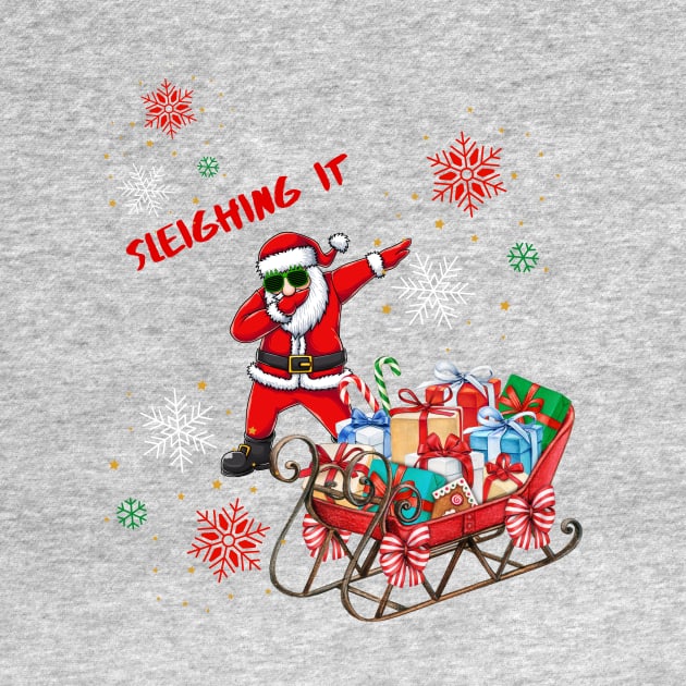 Santa Sleighing It Christmas shirt by Cranky Goat